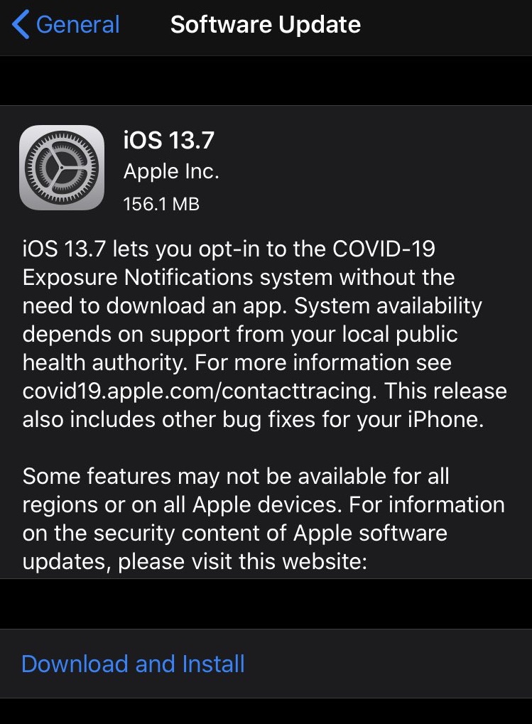 Обновление iOS 13.7 и iPadOS 13.7 доступно для загрузки