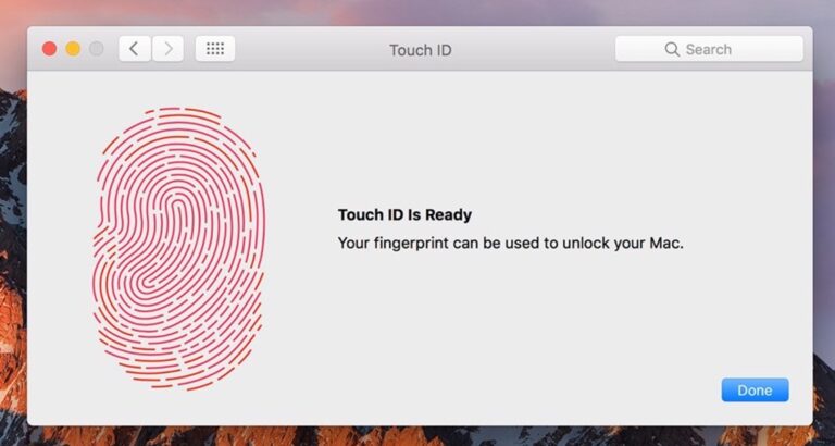 Как добавить отпечатки пальцев на Touch ID на Mac