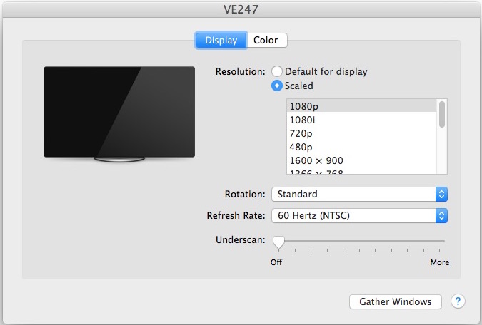 Как показать все возможные разрешения экрана для дисплея в Mac OS X