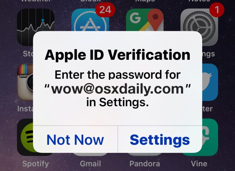 Исправить постоянные всплывающие окна с паролем для подтверждения идентификатора Apple на iPhone и iPad