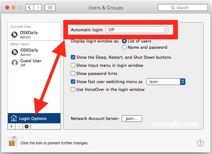 Как использовать автоматический вход в Mac OS X