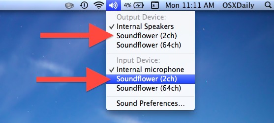 Записывайте системный аудиовыход в Mac OS X с помощью Soundflower
