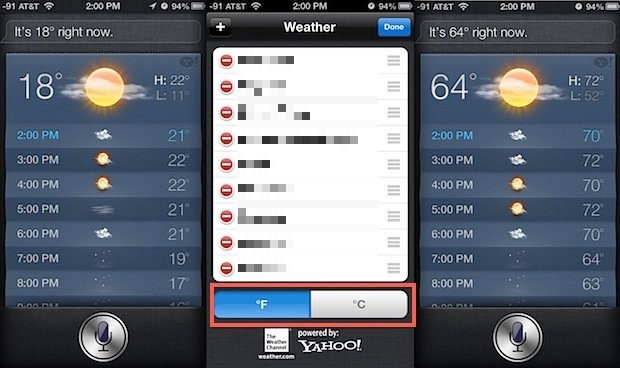 Преобразование Фаренгейта в Цельсий и другие температуры на iPhone с помощью Siri