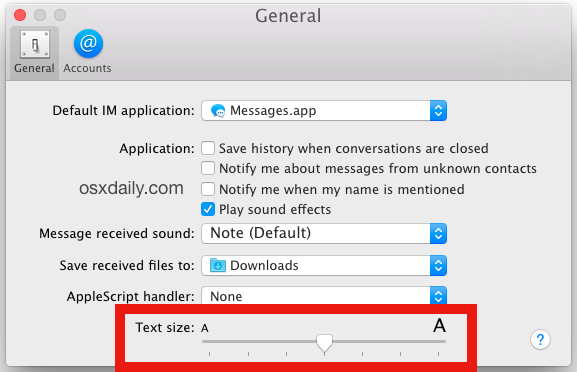 Как увеличить или уменьшить размер текста сообщений в Mac OS