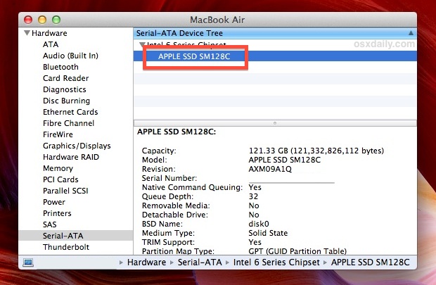 Определите производителя вашего Mac SSD (жесткий диск)