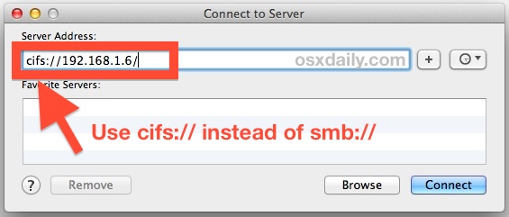 Подключение к общим сетевым ресурсам SMB и NAS в OS X Mavericks