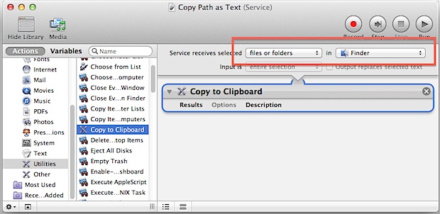 Быстрое копирование пути к файлу или папке в буфер обмена в Mac OS X