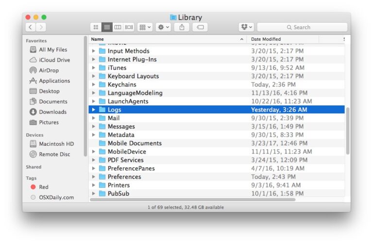 Как очистить все файлы журналов пользователей на Mac