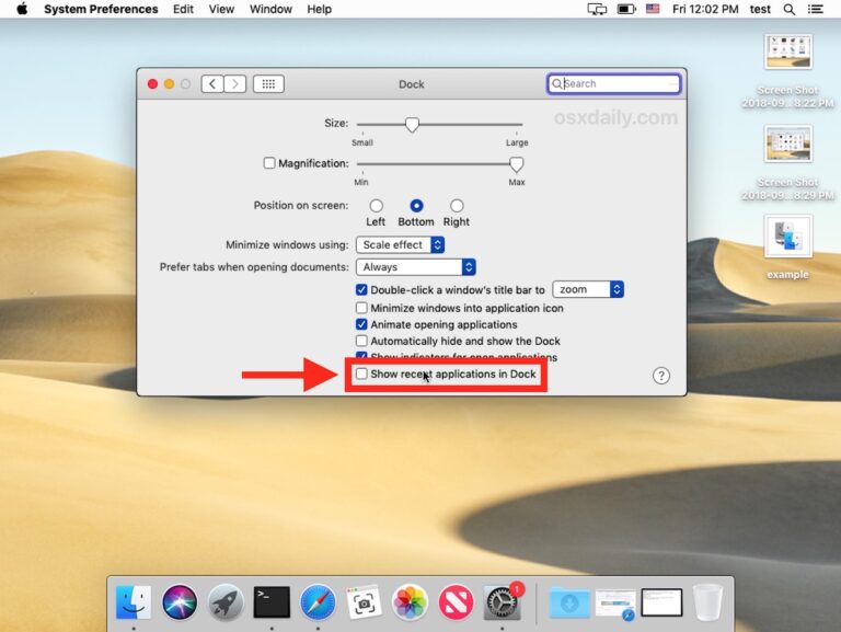Как скрыть недавние приложения из док-станции в MacOS