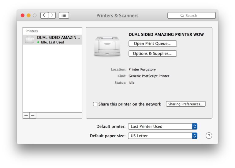Как двусторонняя печать на Mac