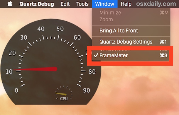 Как отслеживать FPS (количество кадров в секунду) в реальном времени в Mac OS X с помощью Quartz Debug