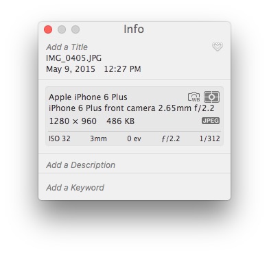 Как просмотреть данные EXIF ​​любого изображения в фотографиях для Mac