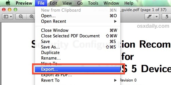 Уменьшение размера файлов PDF-документов с помощью предварительного просмотра в Mac OS X