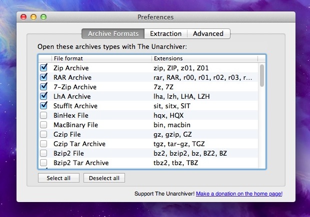 Извлечение и распаковка любого архивного файла с помощью Unarchiver для Mac OS X