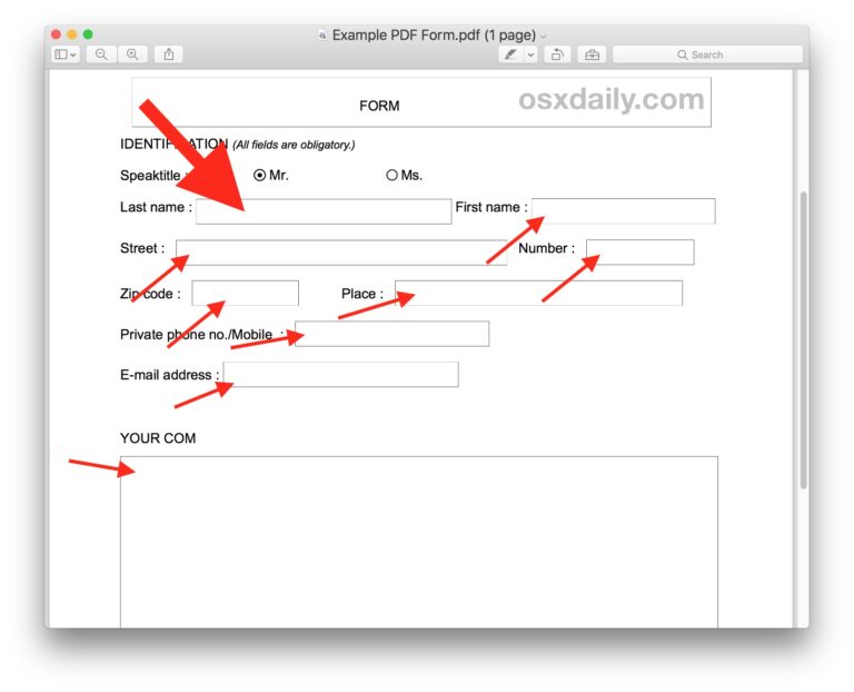 Как заполнять PDF-формы и документы на Mac