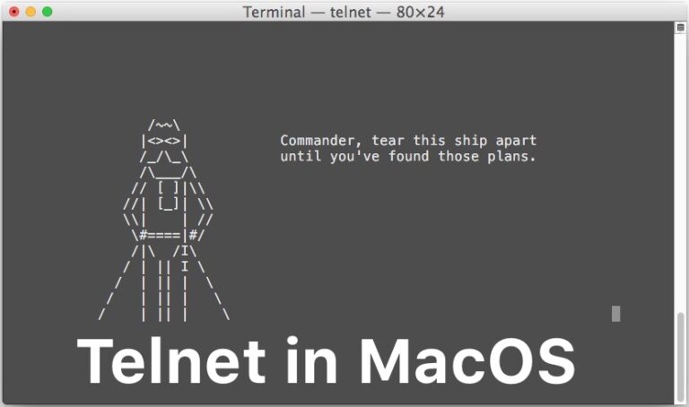 Как получить Telnet для MacOS в Мохаве или High Sierra
