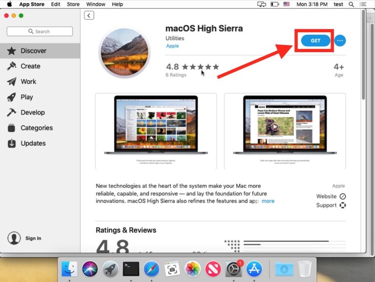 Как загрузить MacOS High Sierra из MacOS Mojave