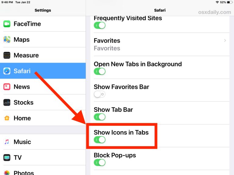 Как отображать значки веб-сайтов (FavIcons) в Safari для iPad и iPhone