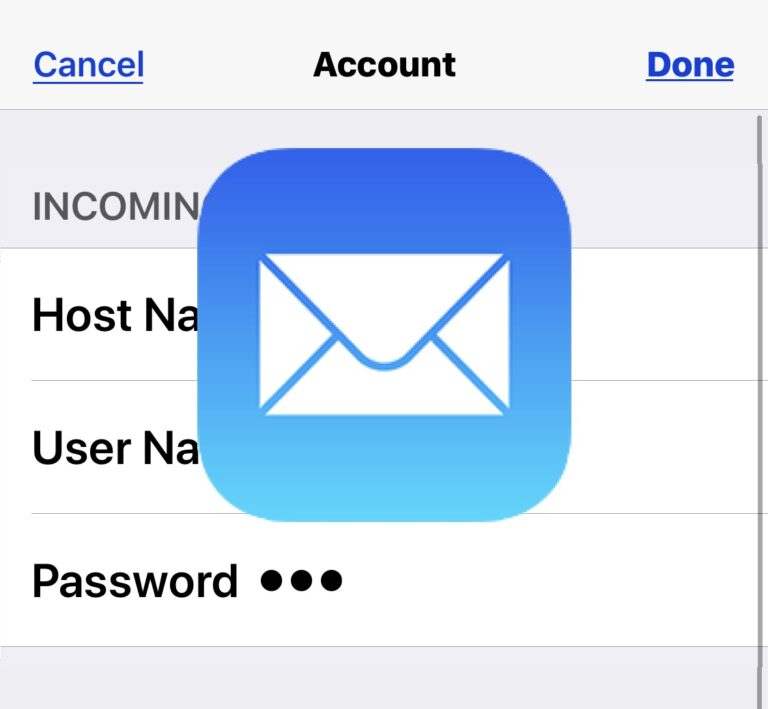 Как обновить пароль электронной почты на iPhone и iPad