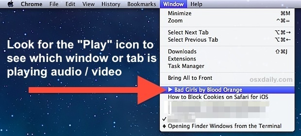 Посмотрите, какое окно или вкладка браузера быстро воспроизводит аудио / видео в Chrome