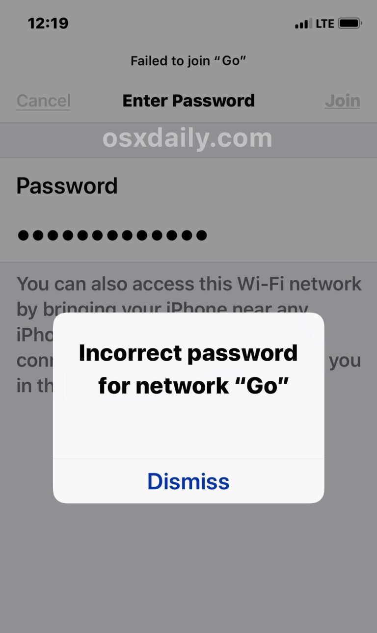 iPhone или iPad сообщает, что «неправильный пароль» не может подключиться к Wi-Fi?  Вот исправление