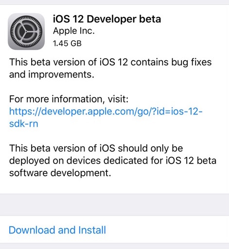 Загрузите iOS 12 Beta 1 сейчас