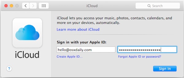 Как изменить Apple ID и учетную запись iCloud в Mac OS X