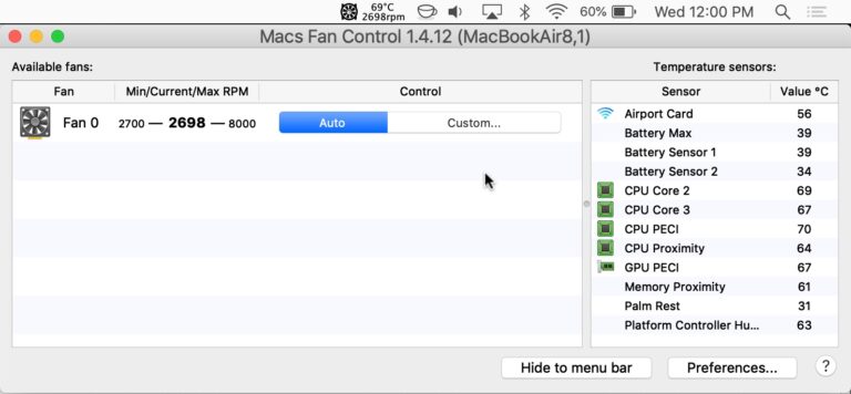 Как отрегулировать скорость вентилятора Mac вручную с помощью управления вентиляторами Mac