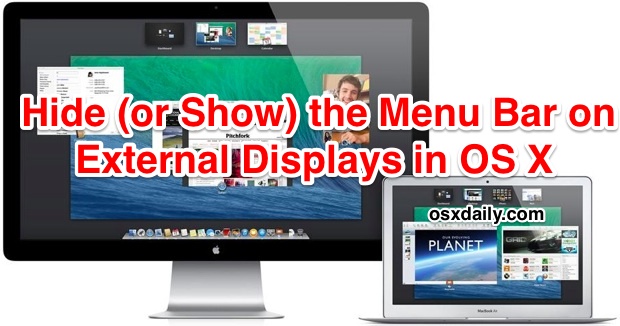 Как скрыть строку меню на внешних дополнительных дисплеях в Mac OS X
