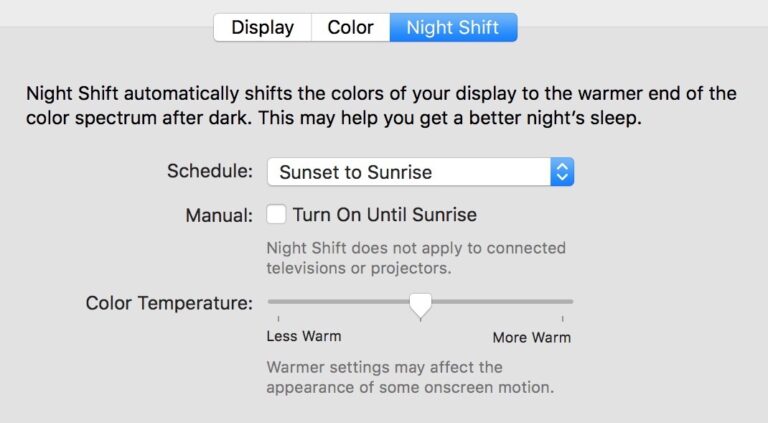 Как использовать Night Shift в Mac OS
