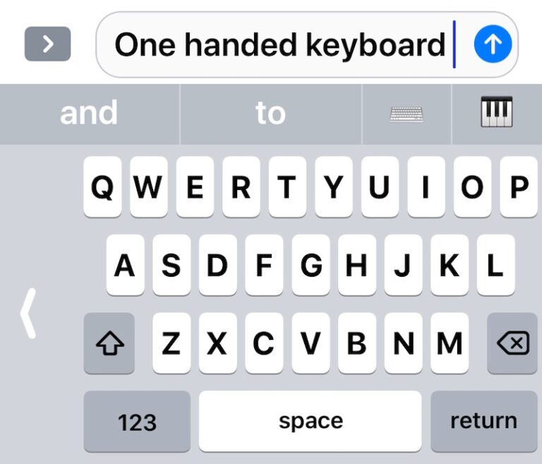 Как использовать клавиатуру для одной руки на iPhone