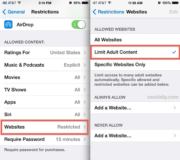 Как заблокировать доступ к контенту для взрослых и веб-сайтам на iPhone и iPad