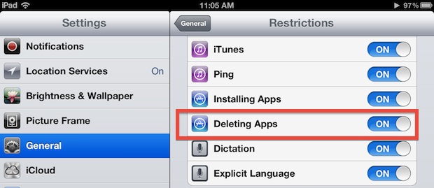Запретить удаление приложений на iPad, iPhone или iPod touch