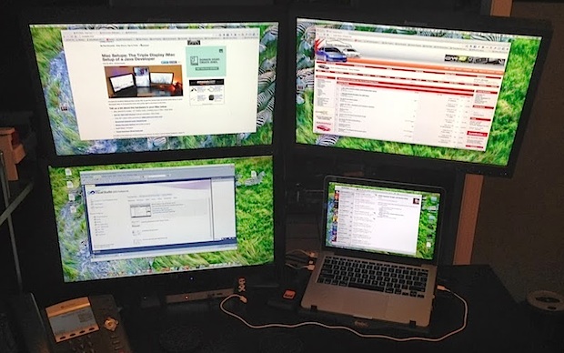 Настройка программиста для MacBook Pro с четырьмя дисплеями
