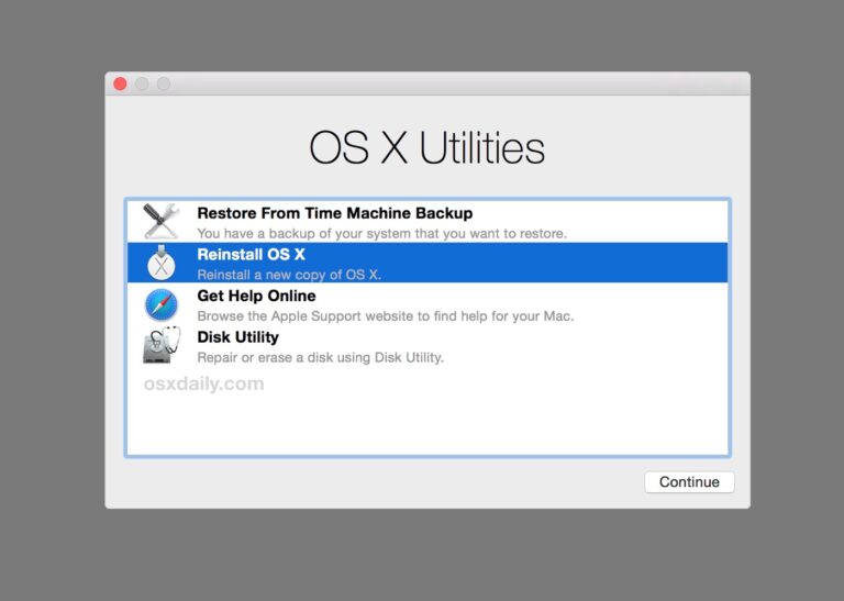 Как переустановить OS X на Mac