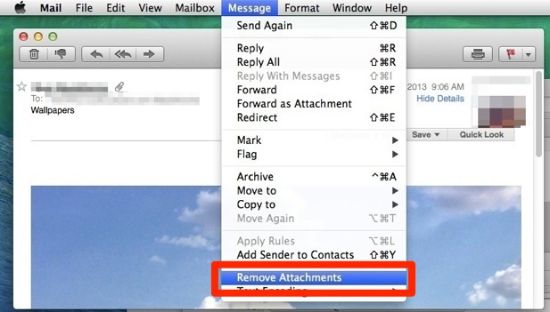 Как удалить вложения из почты в Mac OS X