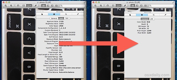 Как быстро удалить данные EXIF ​​с изображений на Mac