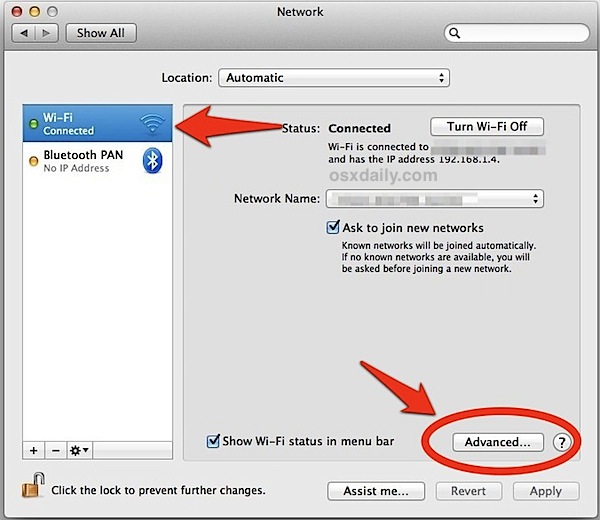 Как продлить аренду DHCP в Mac OS X