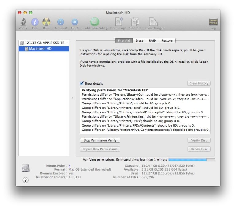 Как и зачем восстанавливать права доступа к диску в OS X с помощью Дисковой утилиты