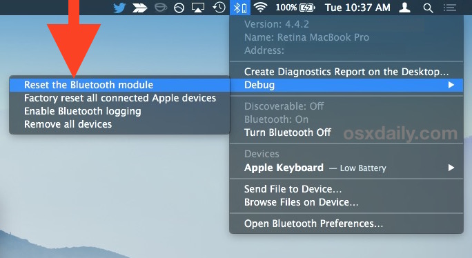 Как сбросить аппаратный модуль Bluetooth в Mac OS X для устранения серьезных проблем с Bluetooth
