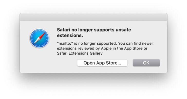 Как обойти ошибку «Safari больше не поддерживает небезопасное расширение» в Mac OS Mojave