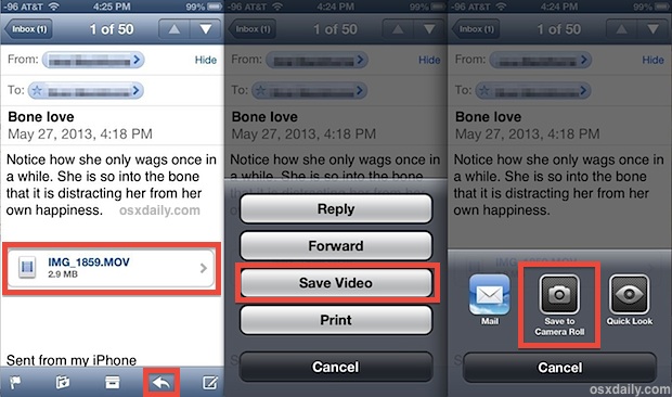 Как сохранить видео из почты на iPhone и iPad для хранения локально