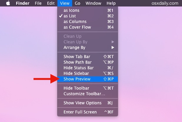 Как показать панель предварительного просмотра в каждом окне Finder в Mac OS X