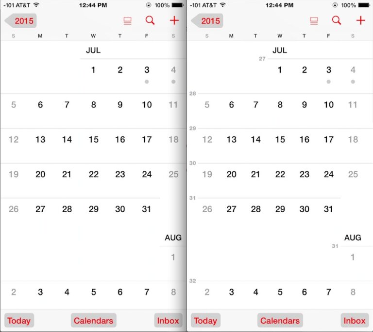 Как показать номера недель в календаре для iPhone и iPad