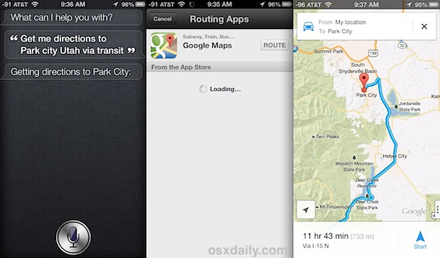 Заставьте Siri указывать маршруты с Google Maps