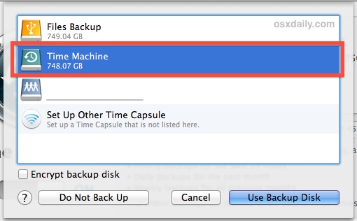 Используйте один внешний жесткий диск для резервного копирования и хранения файлов Time Machine