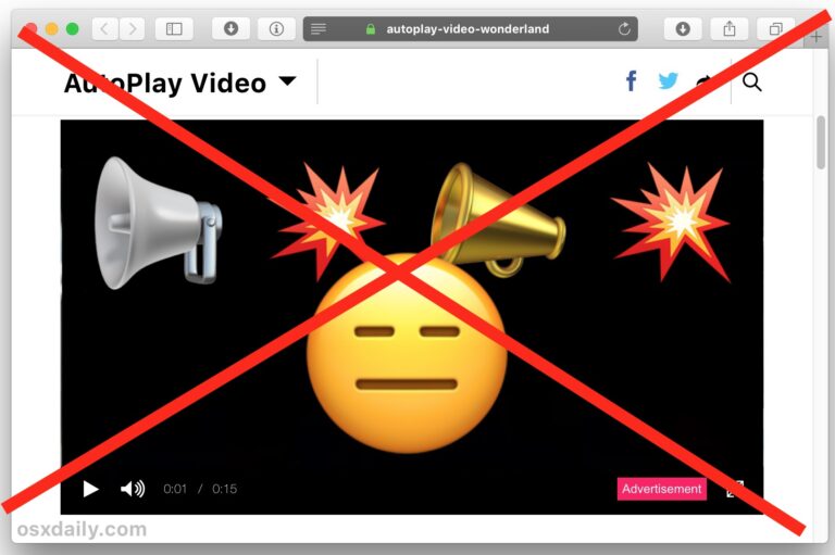 Как остановить автозапуск видео в Safari для Mac