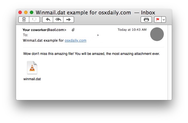 Как открыть файлы вложений Winmail.dat в Mac OS X