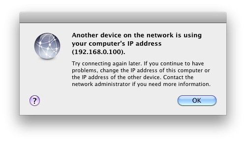 «Другое устройство в сети использует IP-адрес вашего компьютера» Исправление ошибки Mac