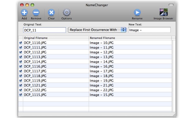 NameChanger будет бесплатно переименовывать файлы в Mac OS